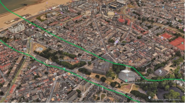 Luchtfoto Scheveningen, bewerking door Louis Bekker